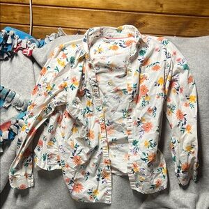 Croft & Barrow Cream Floral Blouse